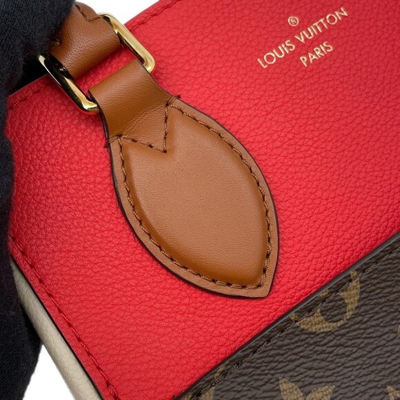 LOUIS VUITTON Fold tote Size PM Monogram/Calf Leather Cerise/Cream/Brown M45389 - Picture 7 of 16